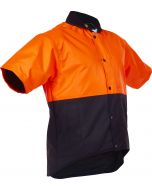 Caution Oilskin D/O Short Sleeve Vest - Flouro Orange / Brown