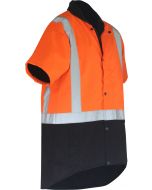 Caution Oilskin D/N Short Sleeve Vest - Flouro Orange / Brown
