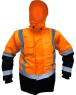 Caution StormPro D/N Zip-off Sleeve Fleece Lined Vest - Orange/Navy