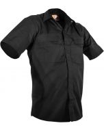 Caution Poly Cotton Short Sleeve Shirt - Black