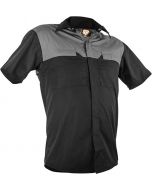 Caution Poly Cotton Short Sleeve Shirt - Black/Grey