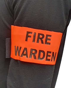 Fire Warden Arm Band with Velcro - Hi Vis Orange