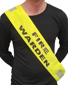 Fire Warden Sash with Velcro - Hi Vis Yellow