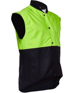 Caution Oilskin D/O Sleeveless Vest - Flouro Yellow / Brown