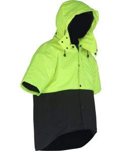 Caution Hooded Oilskin D/O Short Sleeve Vest - Yellow/Brown