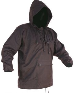 Caution Oilskin Long Sleeve Lace-up Parka - Brown