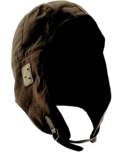 Caution Oilskin Aviator Hat - Brown