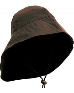 Caution Oilskin Sou'wester Hat - Brown