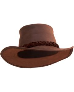 Caution Leather Hat - Brown