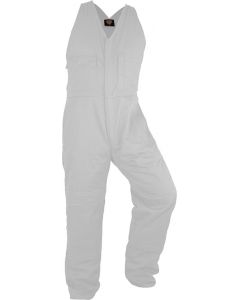 Caution Poly Cotton Easy Action Overall - White