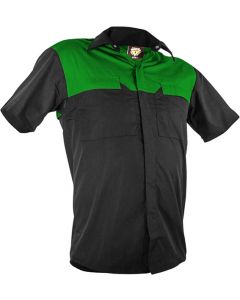 Caution Poly Cotton Short Sleeve Shirt - Black/Green