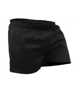 Caution 100% Cotton 3 pocket Rugby Shorts - Black