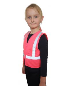Caution Children's Hi-Vis Safety Vest - Pink