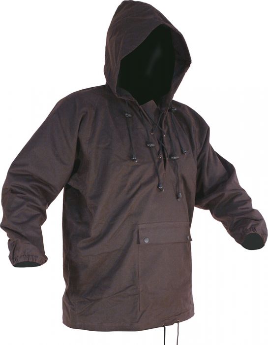 Hooded top oilskin jacket